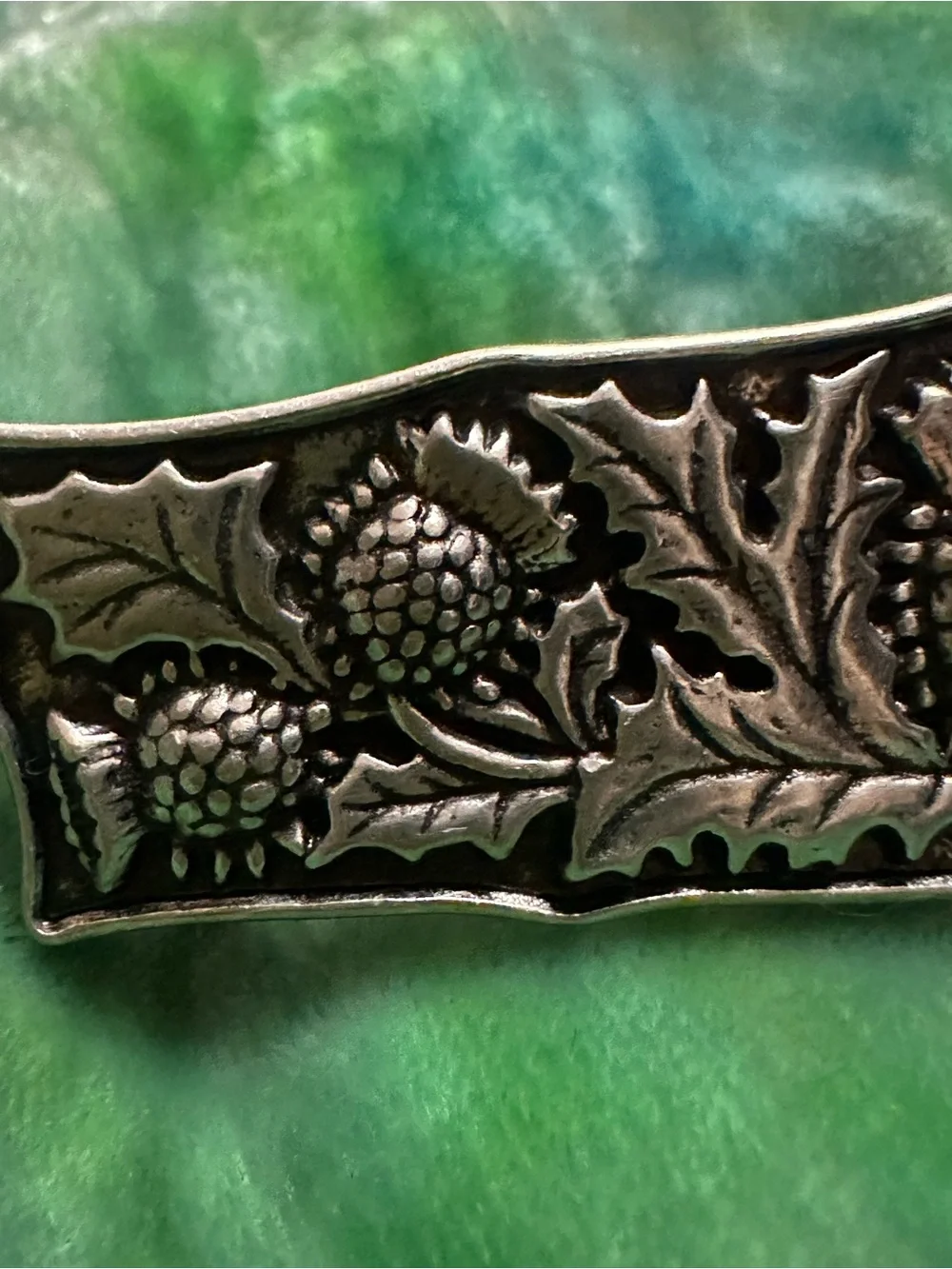 Oberon Design Scottish Thistle Britannia Metal Barrette